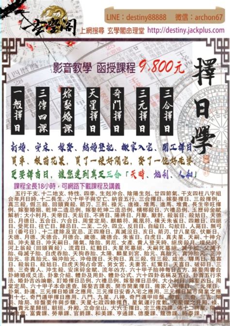 擇日學|玄學閣擇日學【試看】課程（三）箭刃、三刑、祿元擇。